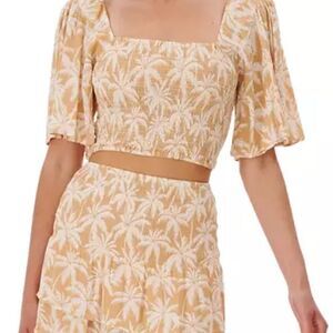 NWOT Ripcurl Palm Tree Print Blouse
